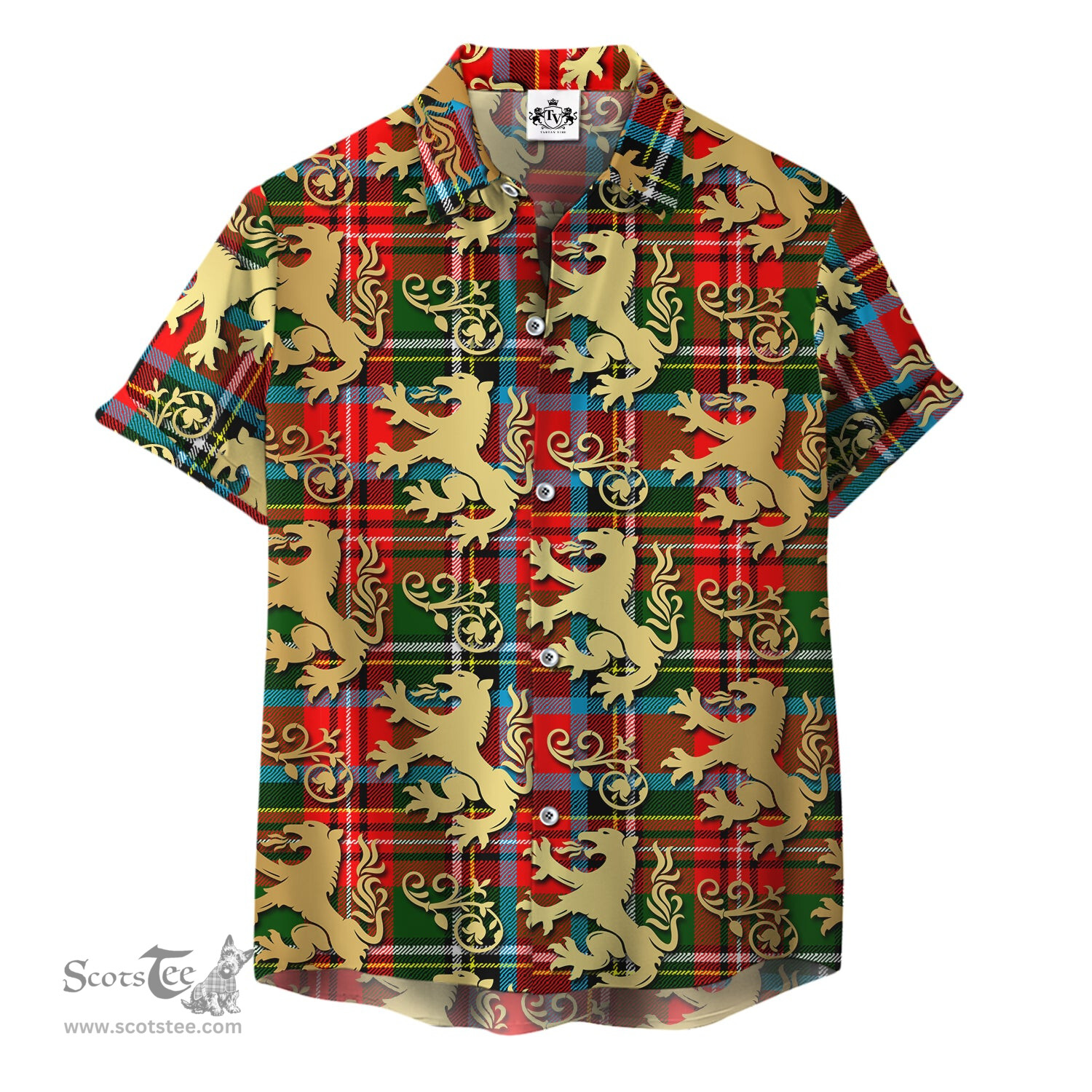 ScotsTee Shop Scottish Stewart Royal Modern 02 Clan Tartan Lion Rampant Hawaiian Shirt
