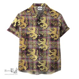 ScotsTee Shop Scottish MacPherson Hunting Ancient Clan Tartan Lion Rampant Hawaiian Shirt