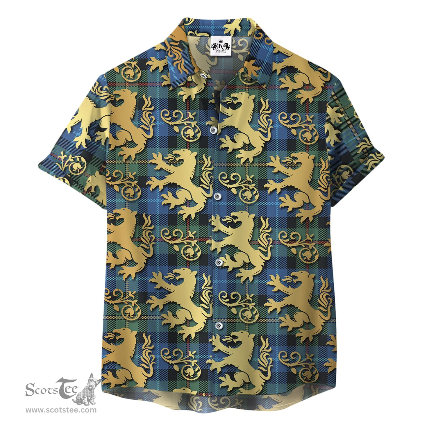 ScotsTee Shop Scottish Smith Ancient Clan Tartan Lion Rampant Hawaiian Shirt
