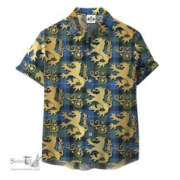 ScotsTee Shop Scottish Smith Ancient Clan Tartan Lion Rampant Hawaiian Shirt