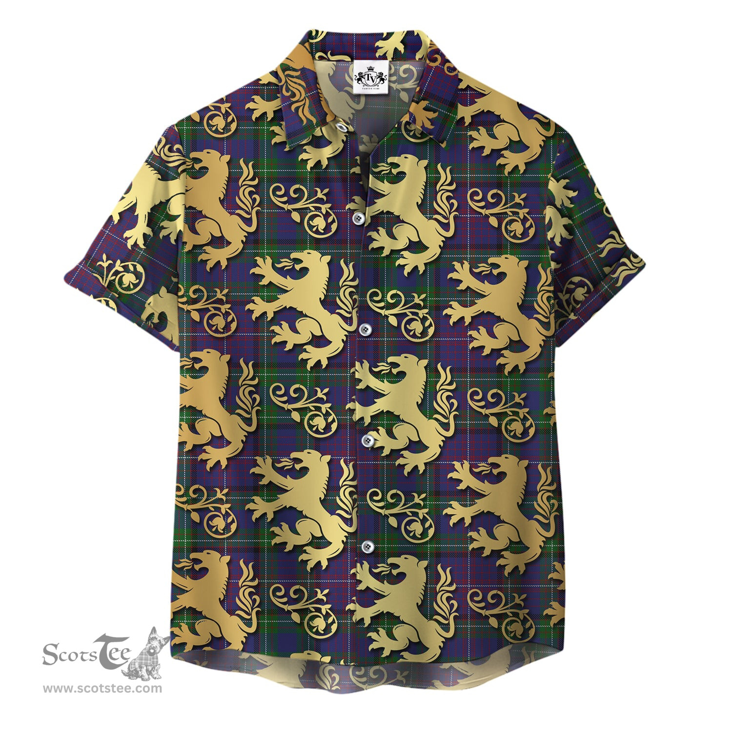ScotsTee Shop Scottish Rankin 02 Clan Tartan Lion Rampant Hawaiian Shirt