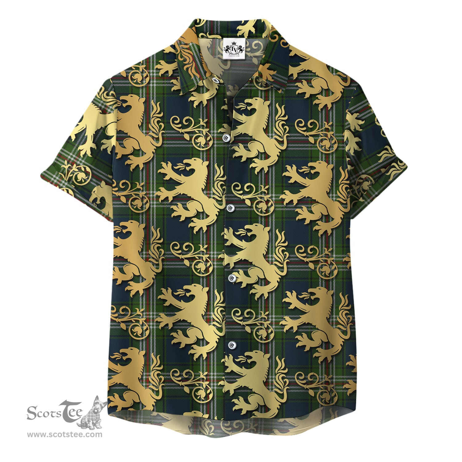 ScotsTee Shop Scottish Todd Clan Tartan Lion Rampant Hawaiian Shirt