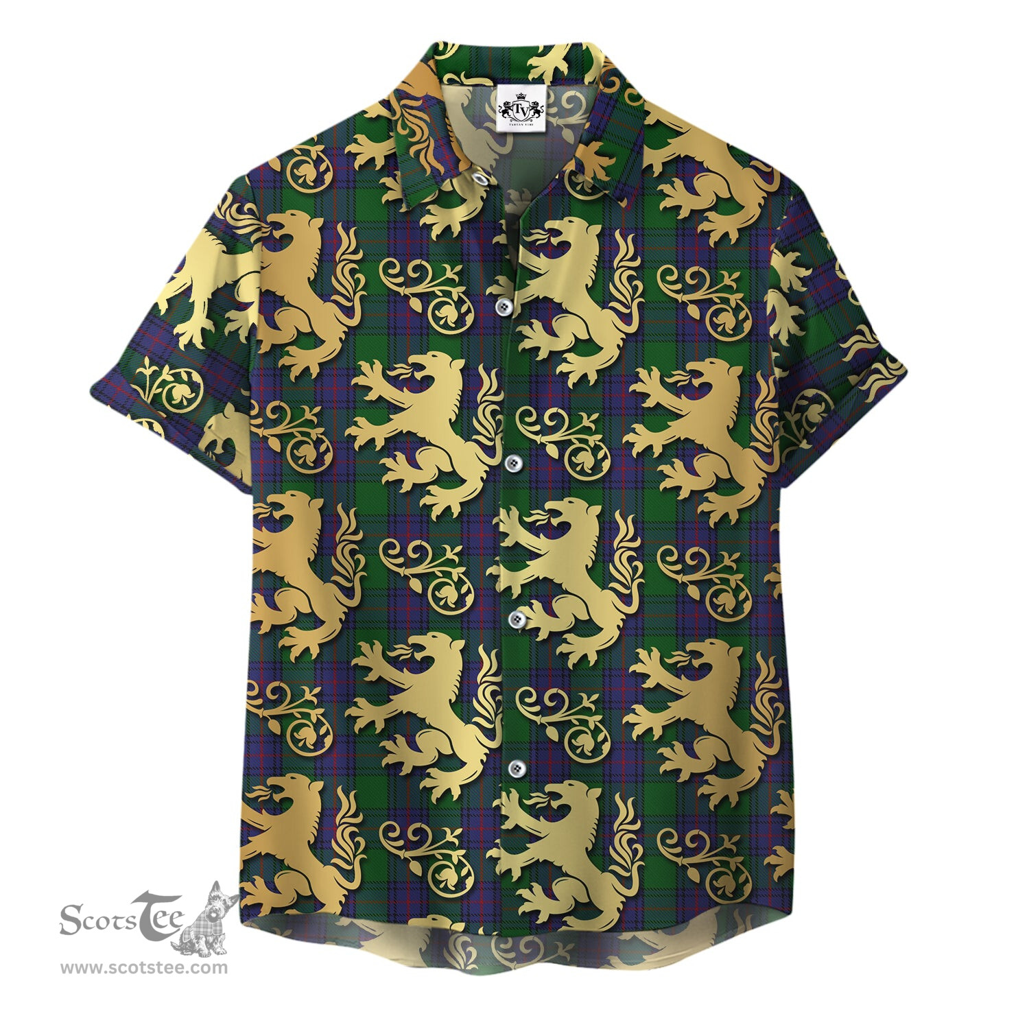 ScotsTee Shop Scottish Shaw Clan Tartan Lion Rampant Hawaiian Shirt