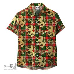 ScotsTee Shop Scottish Pollock Modern Clan Tartan Lion Rampant Hawaiian Shirt