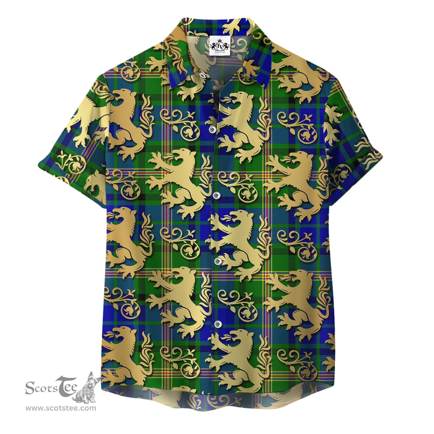 ScotsTee Shop Scottish Maitland Clan Tartan Lion Rampant Hawaiian Shirt