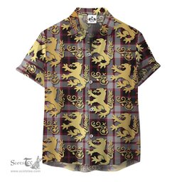 ScotsTee Shop Scottish MacPherson Clan Tartan Lion Rampant Hawaiian Shirt