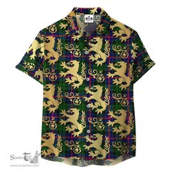 ScotsTee Shop Scottish Morrison Modern Clan Tartan Lion Rampant Hawaiian Shirt