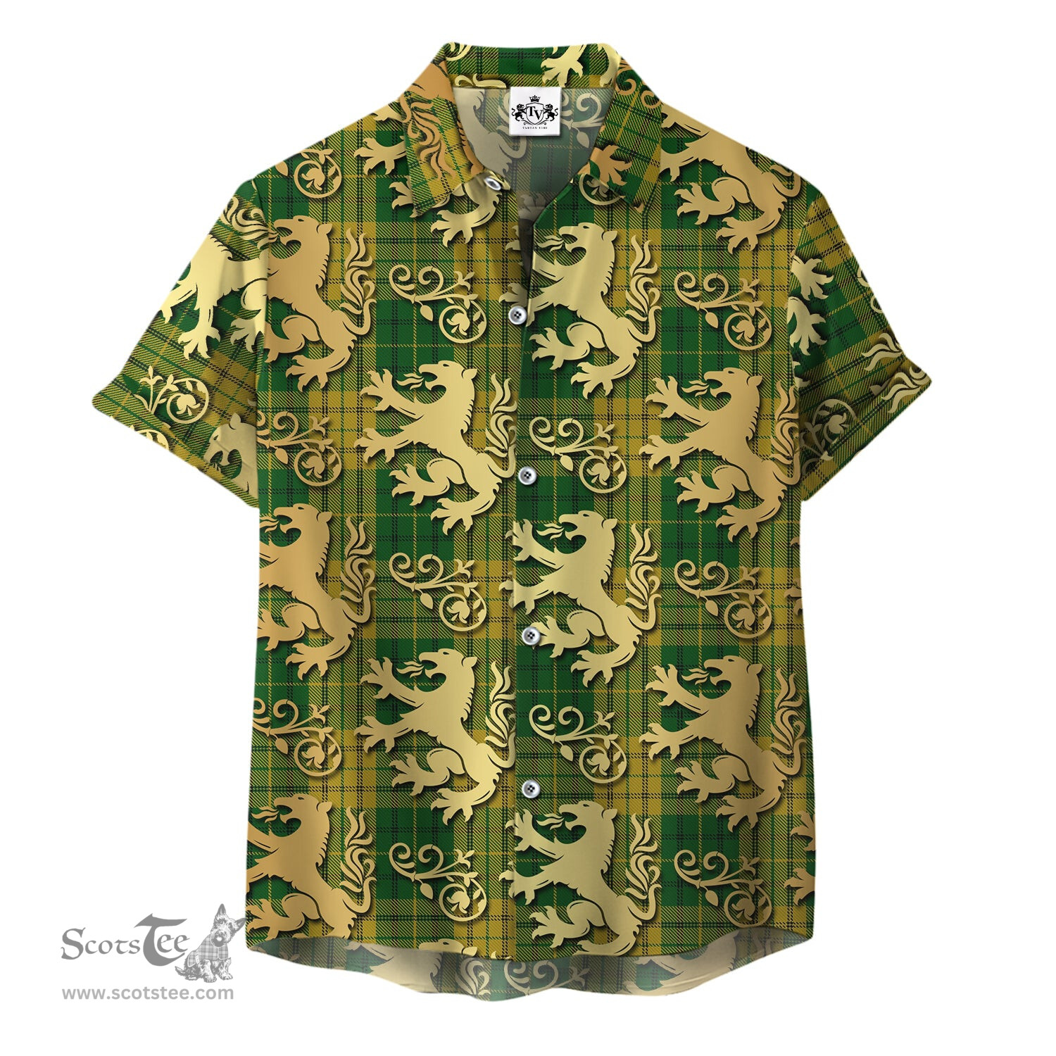 ScotsTee Shop Scottish Meredith of Wales Clan Tartan Lion Rampant Hawaiian Shirt