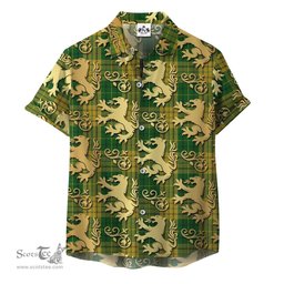 ScotsTee Shop Scottish Meredith of Wales Clan Tartan Lion Rampant Hawaiian Shirt