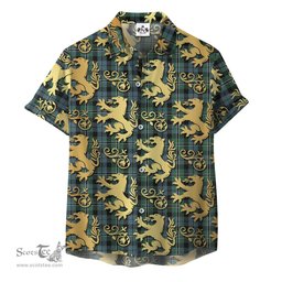 ScotsTee Shop Scottish Melville 01 Clan Tartan Lion Rampant Hawaiian Shirt