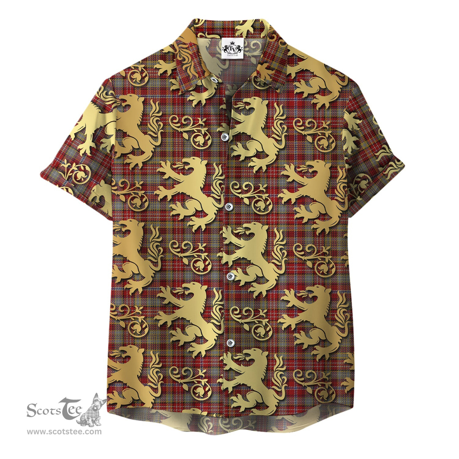 ScotsTee Shop Scottish Ogilvie (Ogilvy) 03 Clan Tartan Lion Rampant Hawaiian Shirt