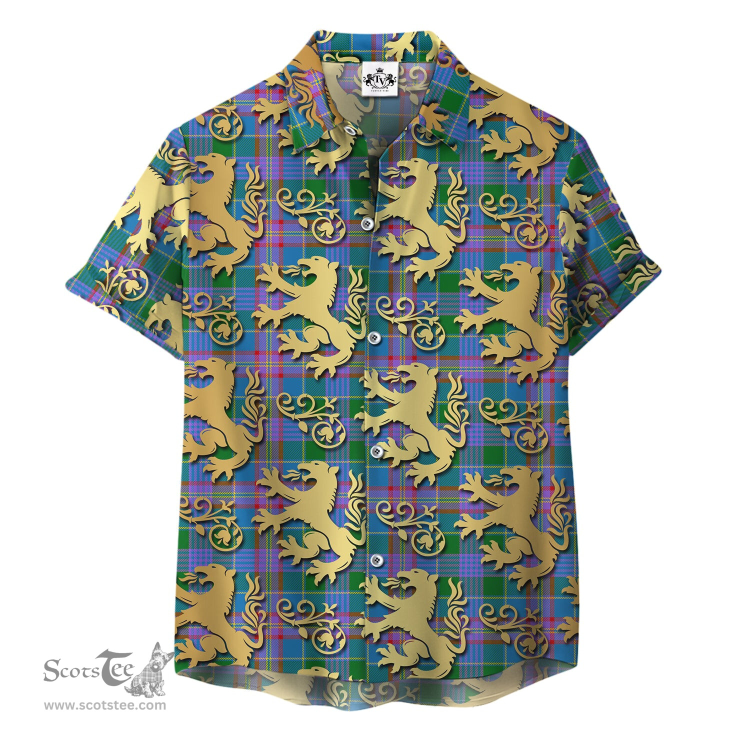 ScotsTee Shop Scottish Ralston 01 Clan Tartan Lion Rampant Hawaiian Shirt