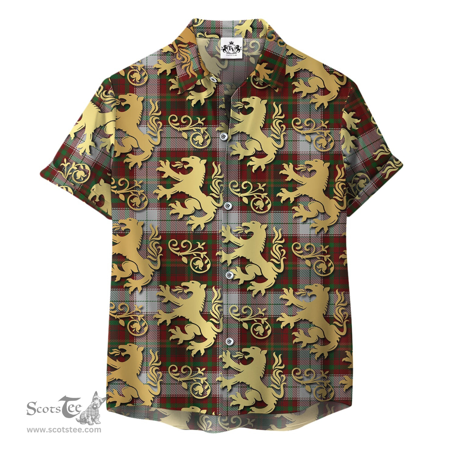 ScotsTee Shop Scottish Mapple Leaf Dress Clan Tartan Lion Rampant Hawaiian Shirt