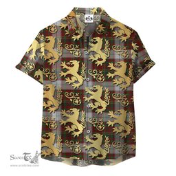ScotsTee Shop Scottish Mapple Leaf Dress Clan Tartan Lion Rampant Hawaiian Shirt