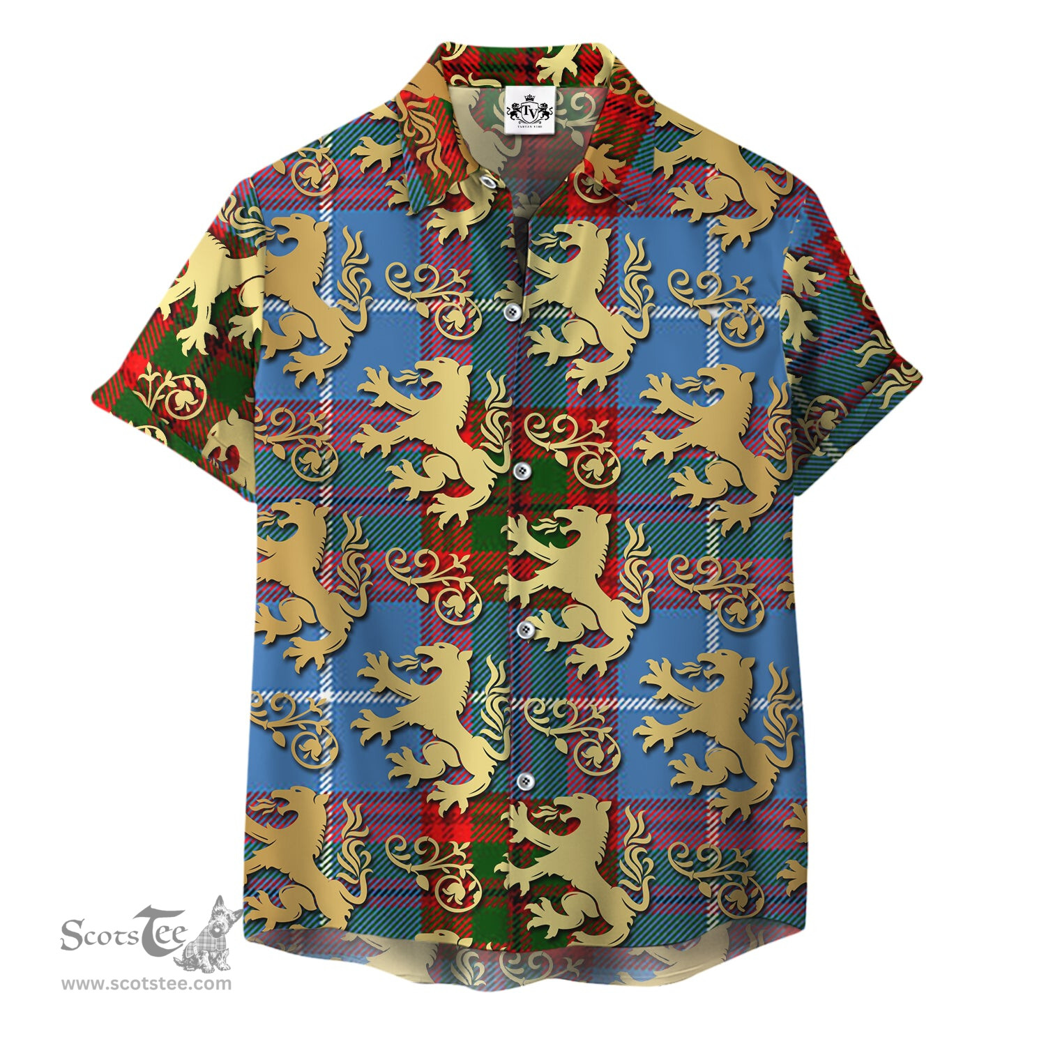 ScotsTee Shop Scottish Skirving Clan Tartan Lion Rampant Hawaiian Shirt