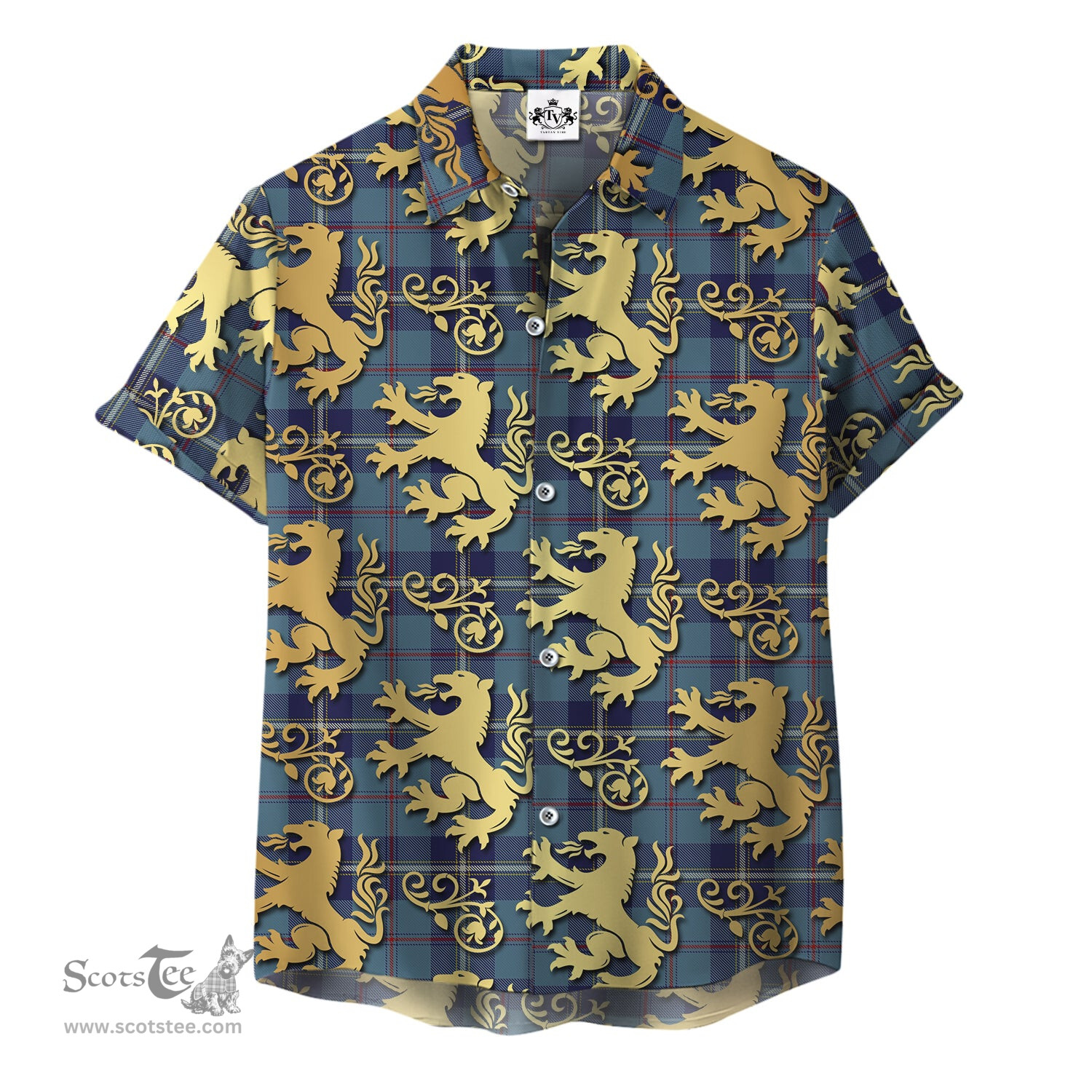 ScotsTee Shop Scottish MacRaes of America Clan Tartan Lion Rampant Hawaiian Shirt