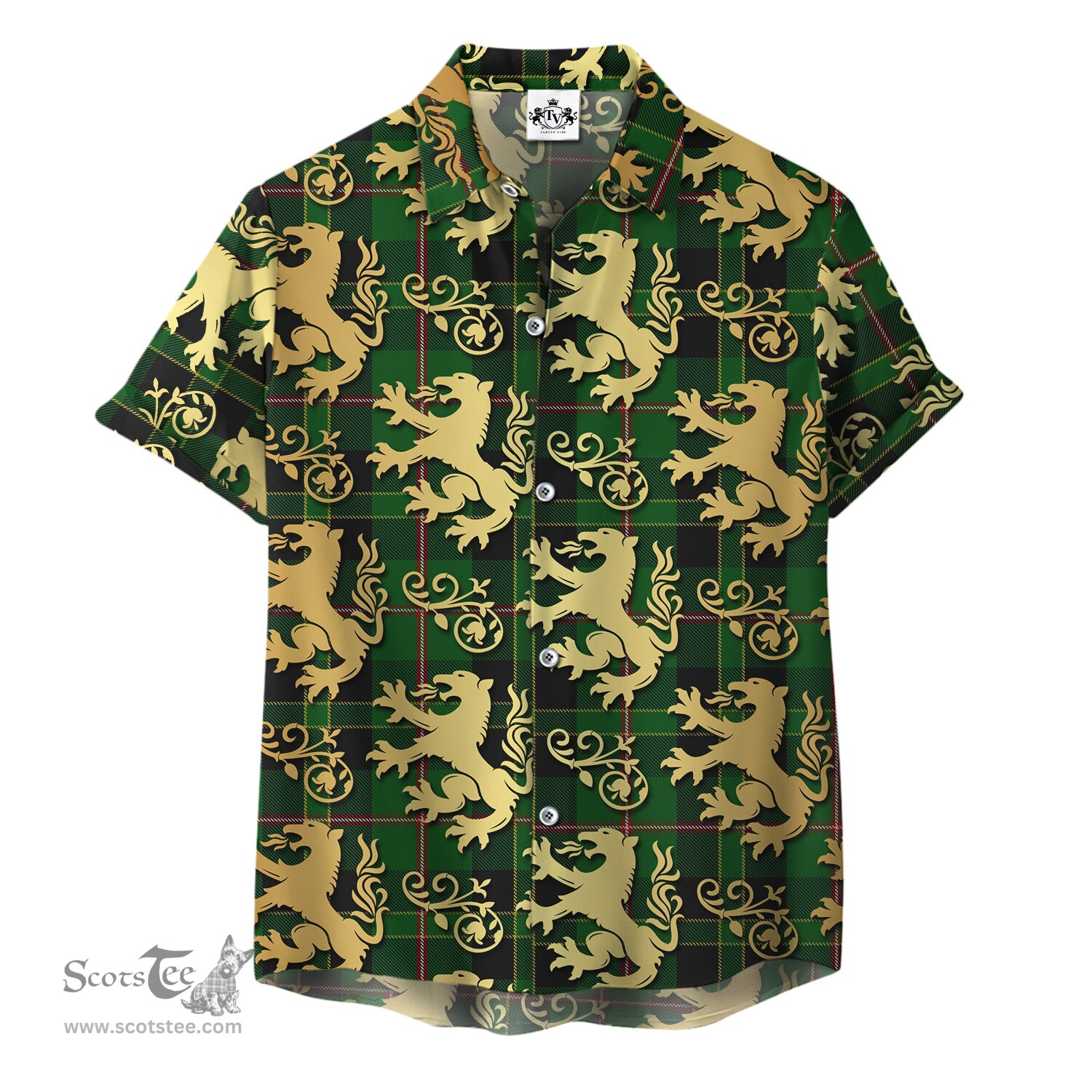 ScotsTee Shop Scottish Merwe Clan Tartan Lion Rampant Hawaiian Shirt