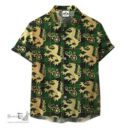 ScotsTee Shop Scottish Merwe Clan Tartan Lion Rampant Hawaiian Shirt