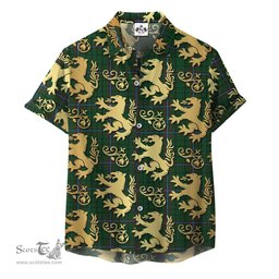 ScotsTee Shop Scottish MacRae Clan Tartan Lion Rampant Hawaiian Shirt