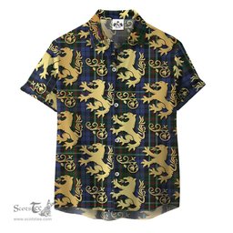 ScotsTee Shop Scottish MacRae 2 Clan Tartan Lion Rampant Hawaiian Shirt