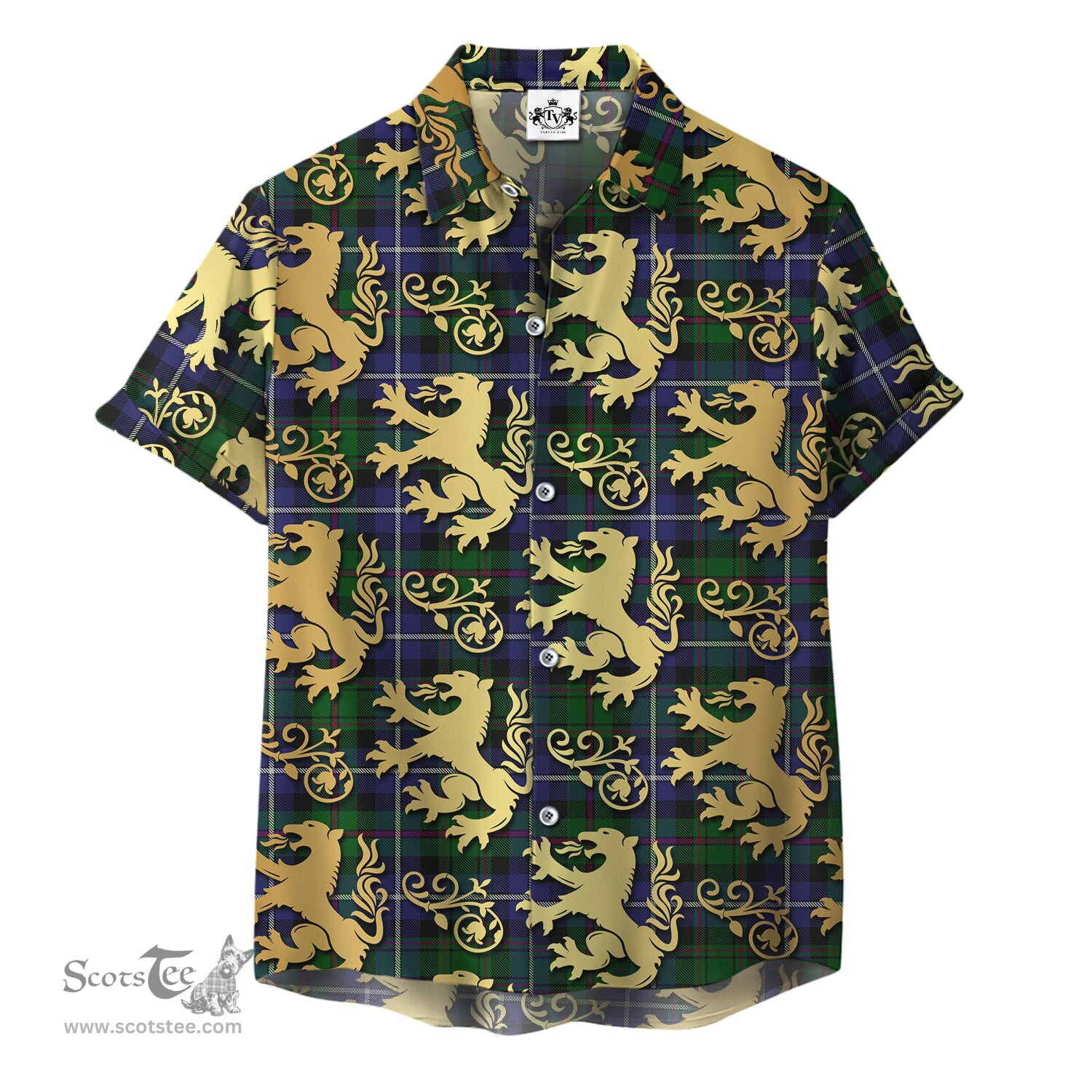 ScotsTee Shop Scottish MacRae Hunting 02 Clan Tartan Lion Rampant Hawaiian Shirt