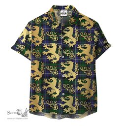 ScotsTee Shop Scottish MacRae Hunting 02 Clan Tartan Lion Rampant Hawaiian Shirt