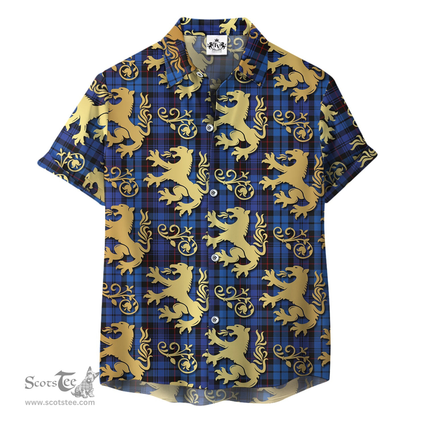 ScotsTee Shop Scottish Mundigl Clan Tartan Lion Rampant Hawaiian Shirt