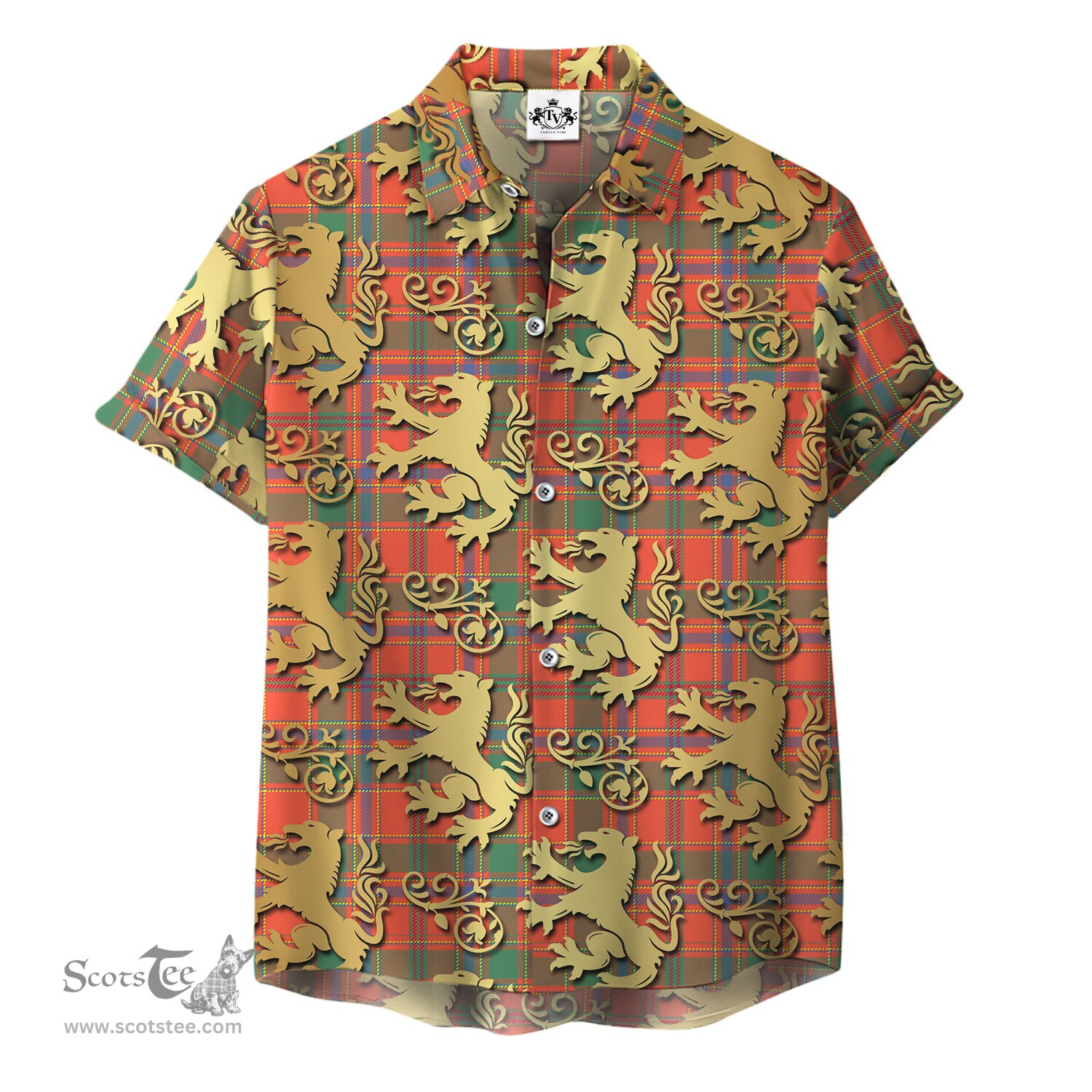 ScotsTee Shop Scottish Munro Ancient Clan Tartan Lion Rampant Hawaiian Shirt