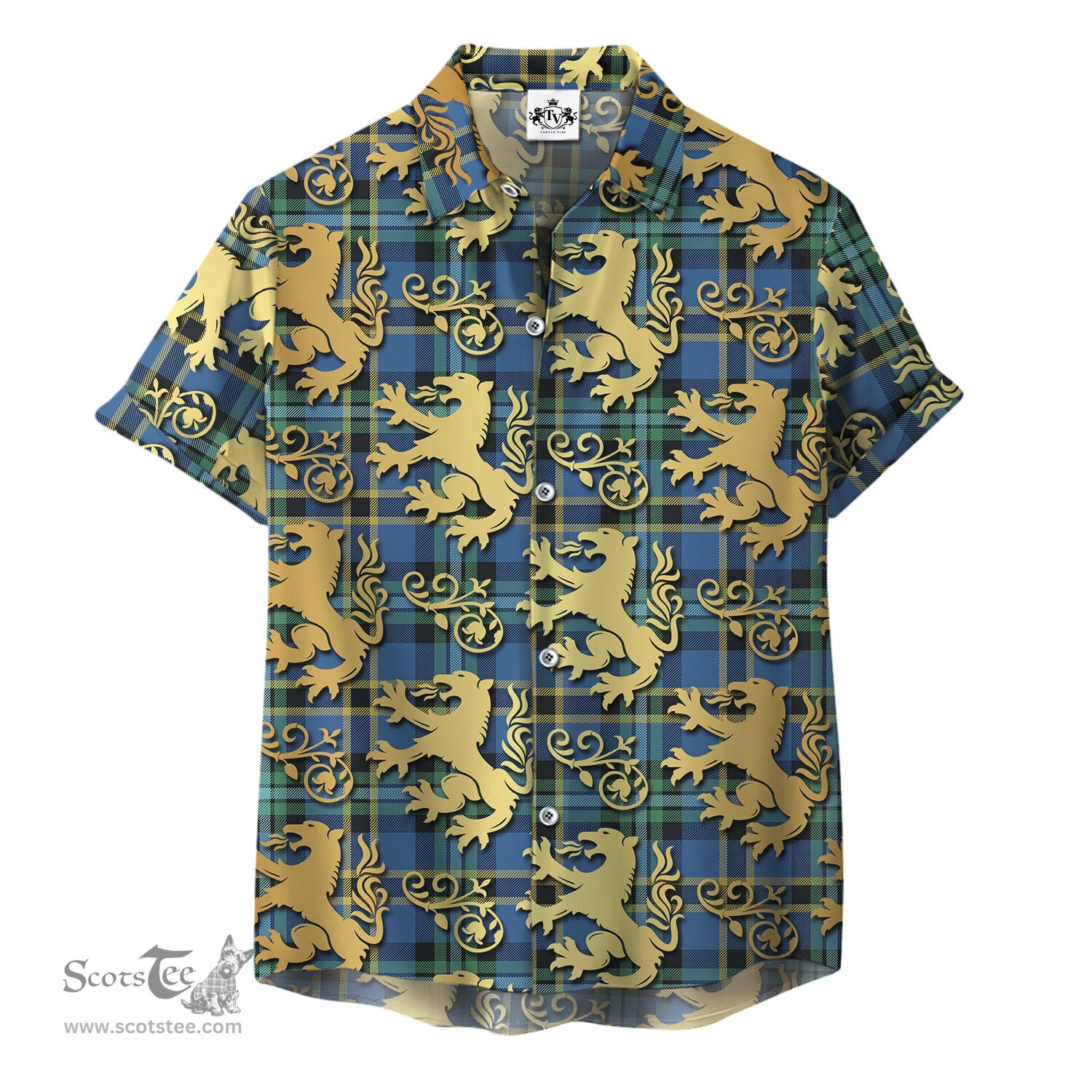 ScotsTee Shop Scottish Weir Ancient Clan Tartan Lion Rampant Hawaiian Shirt