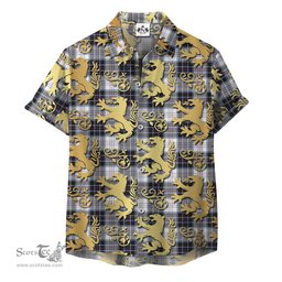 ScotsTee Shop Scottish MacRae Dress Modern Clan Tartan Lion Rampant Hawaiian Shirt