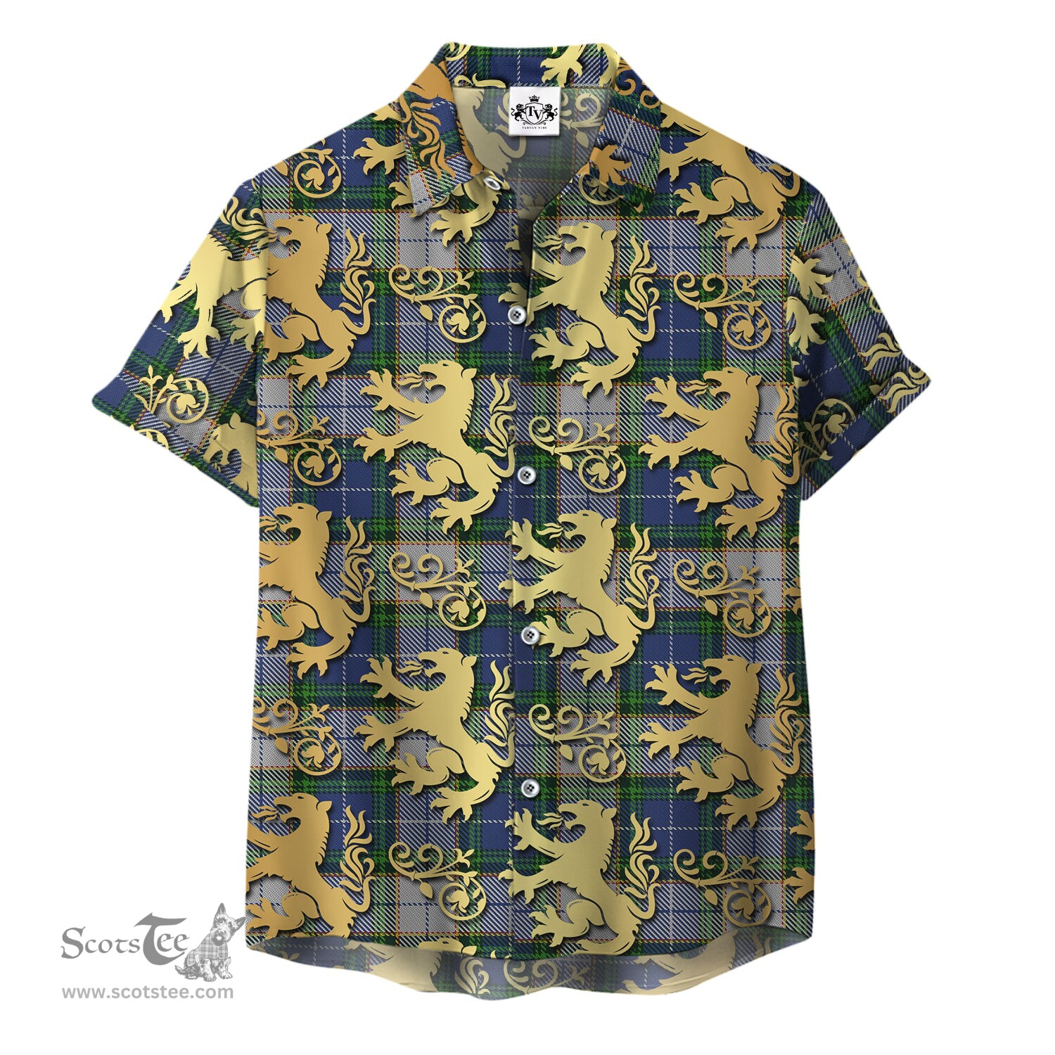 ScotsTee Shop Scottish Nova Scotia District Dress Clan Tartan Lion Rampant Hawaiian Shirt