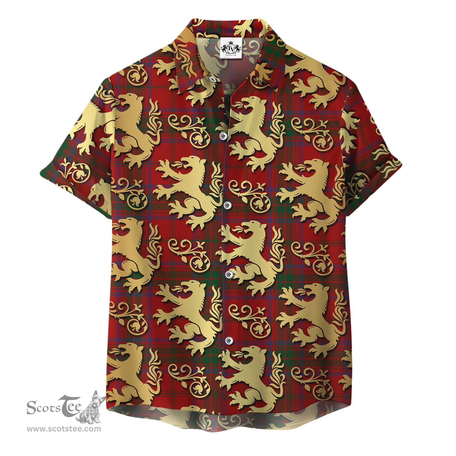 ScotsTee Shop Scottish Ross 07 Clan Tartan Lion Rampant Hawaiian Shirt