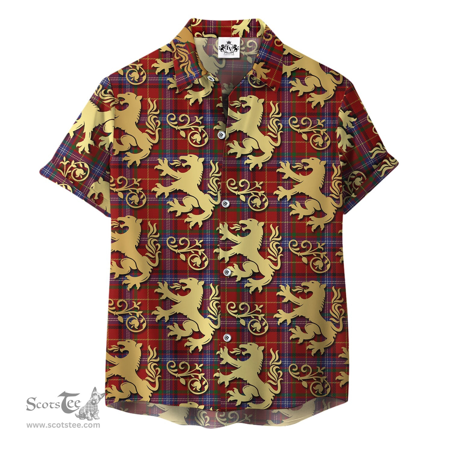 ScotsTee Shop Scottish Maynard Clan Tartan Lion Rampant Hawaiian Shirt