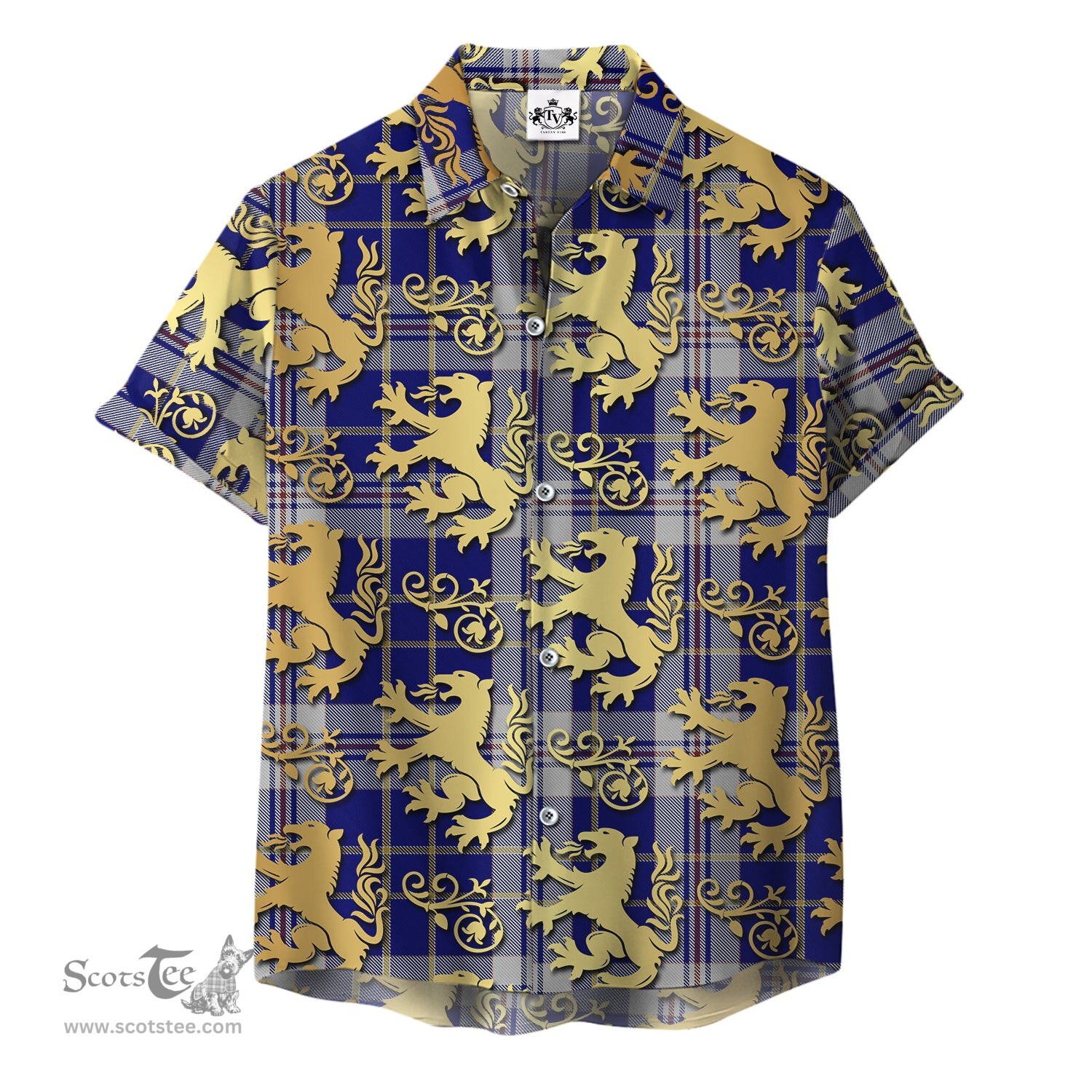 ScotsTee Shop Scottish Presley Clan Tartan Lion Rampant Hawaiian Shirt