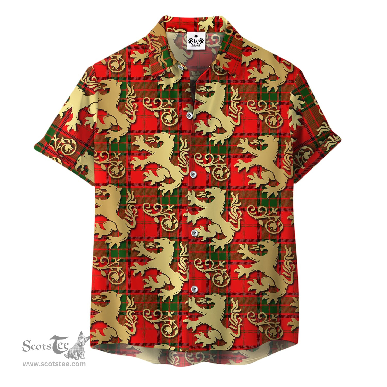 ScotsTee Shop Scottish Maxwell Modern Clan Tartan Lion Rampant Hawaiian Shirt