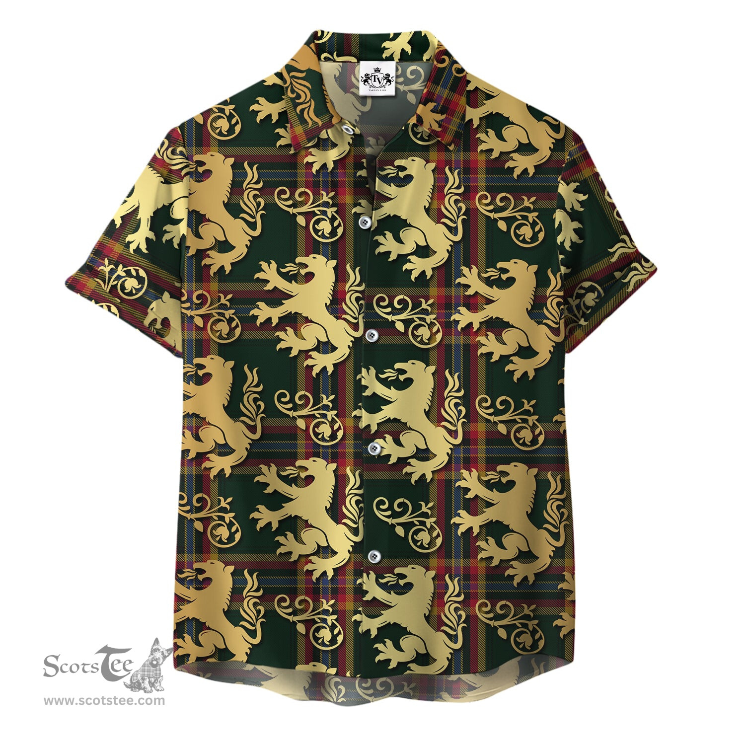 ScotsTee Shop Scottish Moran Family Ubique Clan Tartan Lion Rampant Hawaiian Shirt