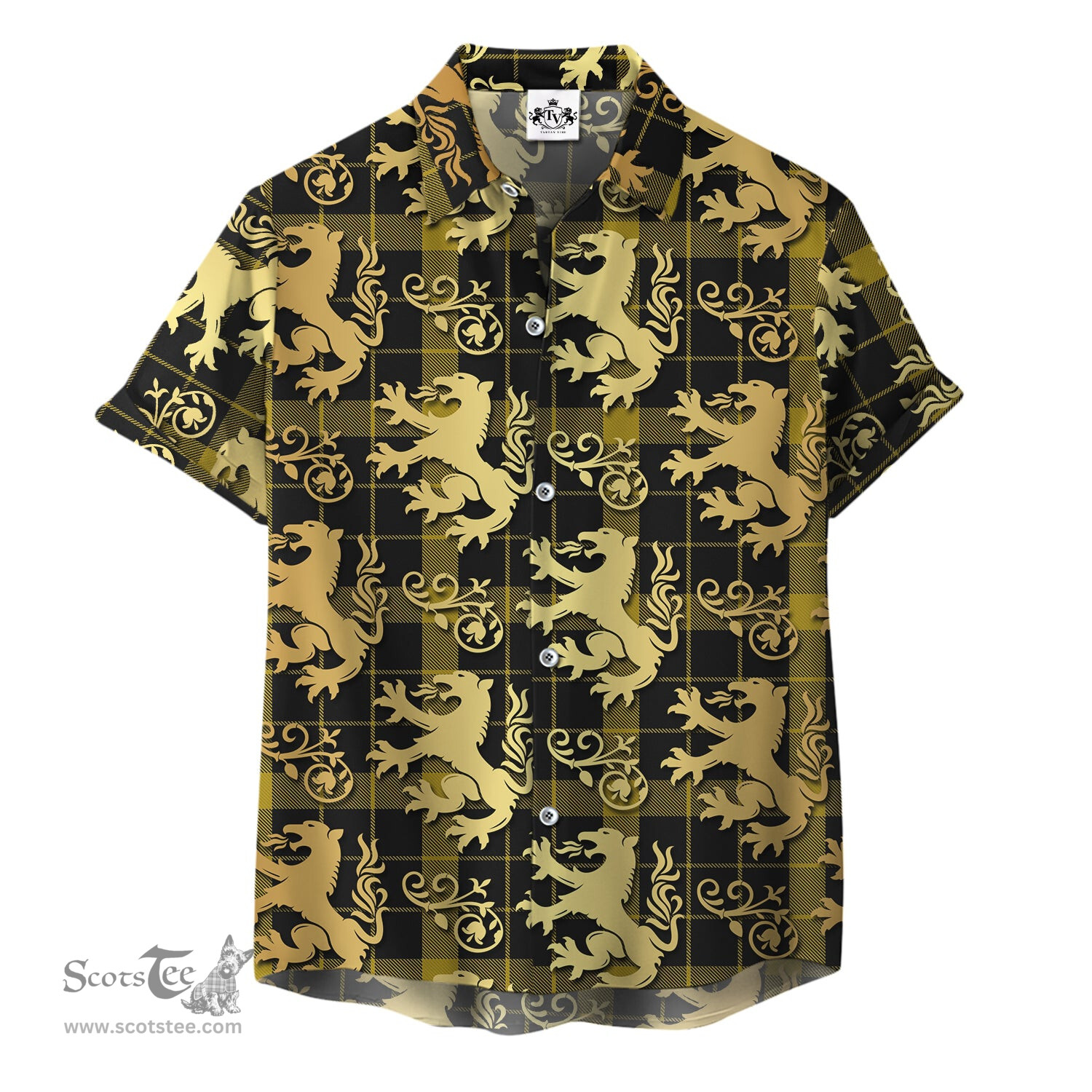 ScotsTee Shop Scottish Raeburn Clan Tartan Lion Rampant Hawaiian Shirt