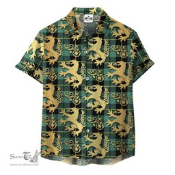ScotsTee Shop Scottish Wallace Hunting Ancient Clan Tartan Lion Rampant Hawaiian Shirt