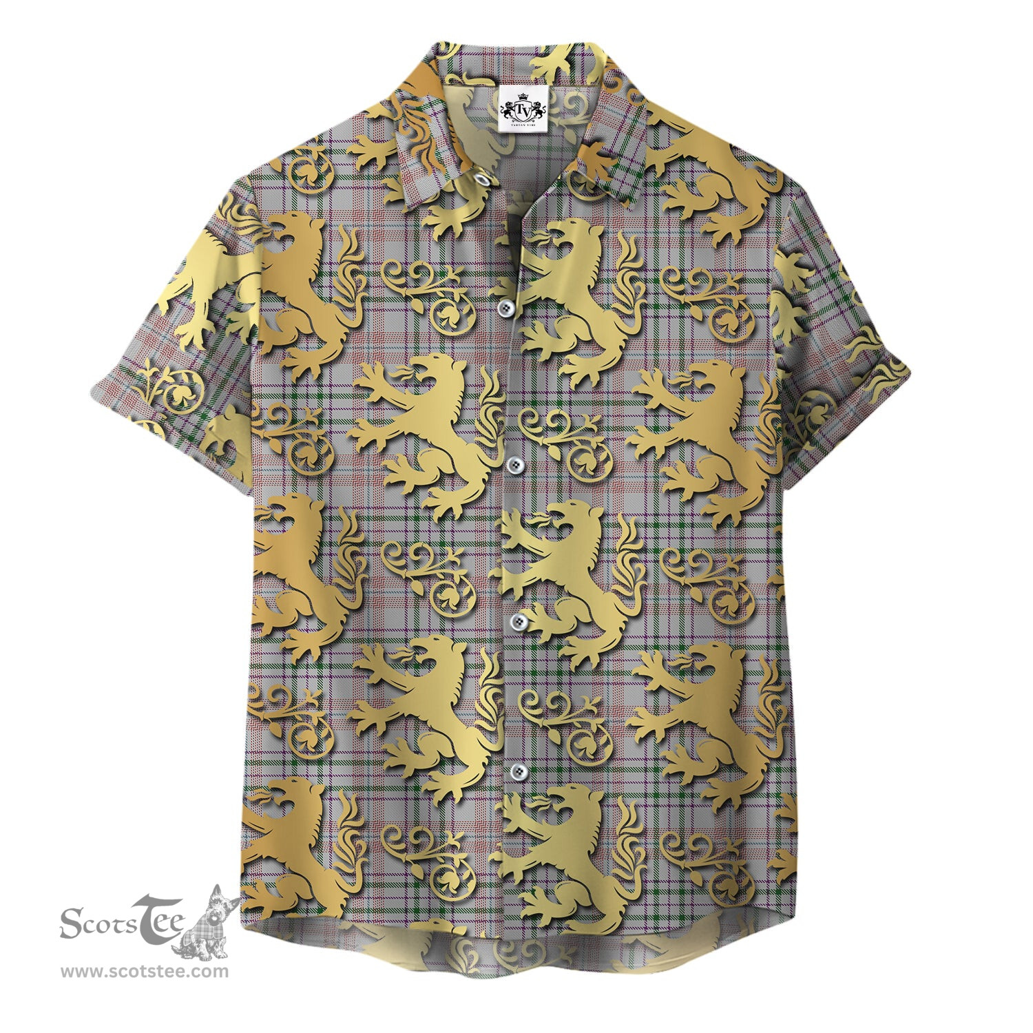 ScotsTee Shop Scottish Shaw Dress Clan Tartan Lion Rampant Hawaiian Shirt