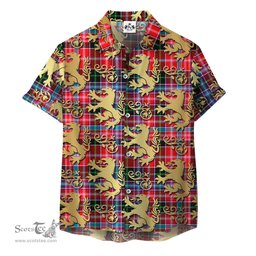 ScotsTee Shop Scottish Udny Clan Tartan Lion Rampant Hawaiian Shirt