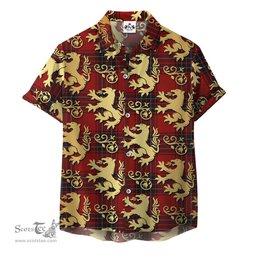 ScotsTee Shop Scottish Wemyss Clan Tartan Lion Rampant Hawaiian Shirt