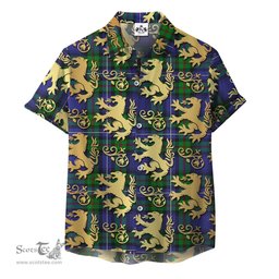 ScotsTee Shop Scottish Robertson Hunting Modern Clan Tartan Lion Rampant Hawaiian Shirt