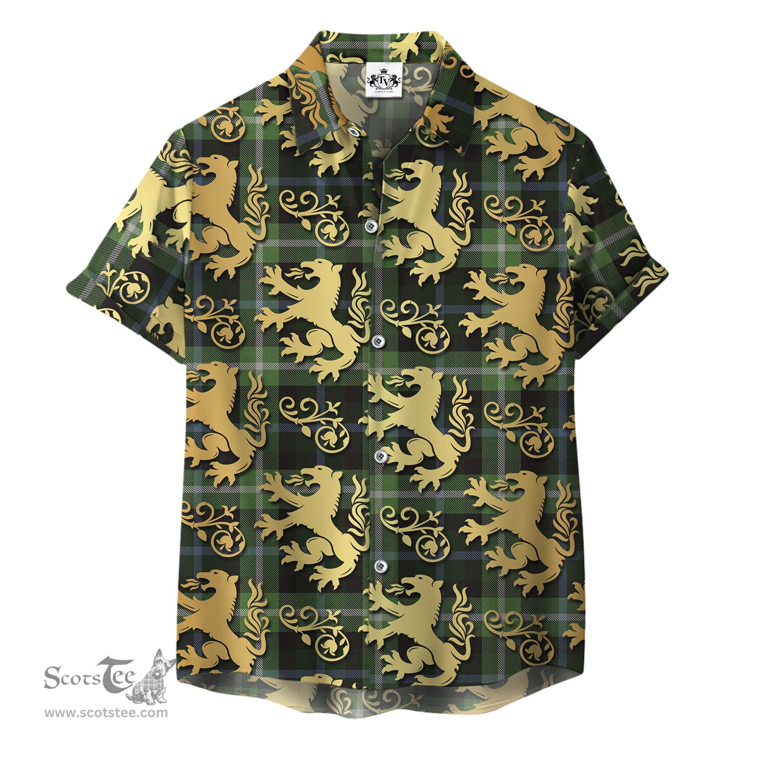 ScotsTee Shop Scottish Rodger Clan Tartan Lion Rampant Hawaiian Shirt