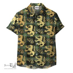 ScotsTee Shop Scottish Rodger Clan Tartan Lion Rampant Hawaiian Shirt