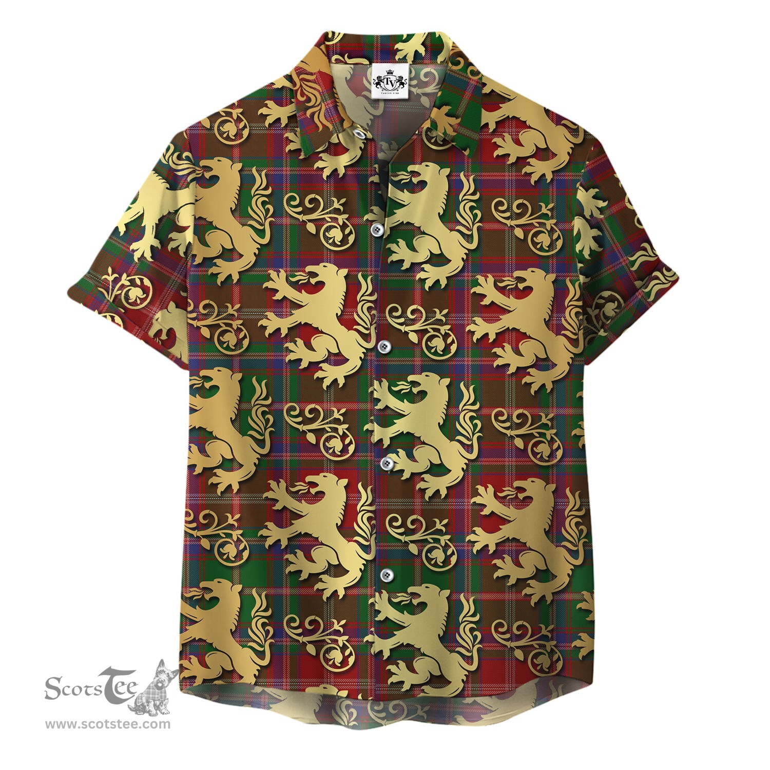 ScotsTee Shop Scottish Sommerville Clan Tartan Lion Rampant Hawaiian Shirt