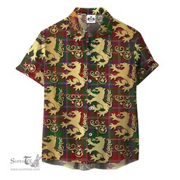 ScotsTee Shop Scottish Sommerville Clan Tartan Lion Rampant Hawaiian Shirt