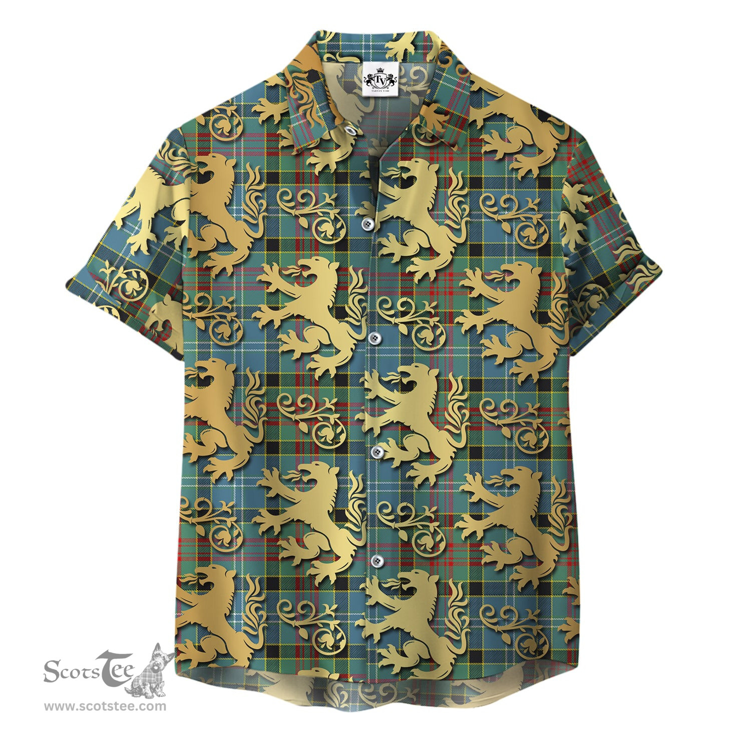 ScotsTee Shop Scottish Paisley Clan Tartan Lion Rampant Hawaiian Shirt