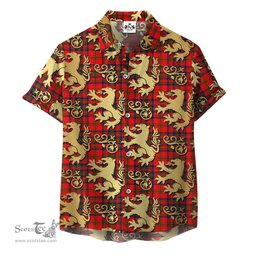 ScotsTee Shop Scottish Matheson Modern Clan Tartan Lion Rampant Hawaiian Shirt