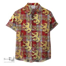 ScotsTee Shop Scottish Menzies 04 Clan Tartan Lion Rampant Hawaiian Shirt