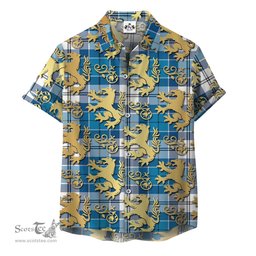 ScotsTee Shop Scottish Roberton Clan Tartan Lion Rampant Hawaiian Shirt